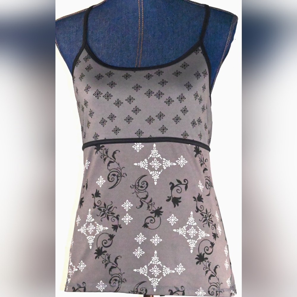 Tech Gear Racerback Tank Top with Built in BRA Patterned, Athletic, Yoga, Swim